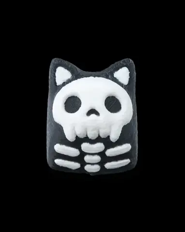 Skull Keycat Halloween Keycap